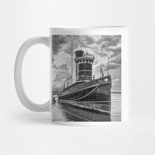 Tugboat Hercules and Storm Clouds B+W Mug